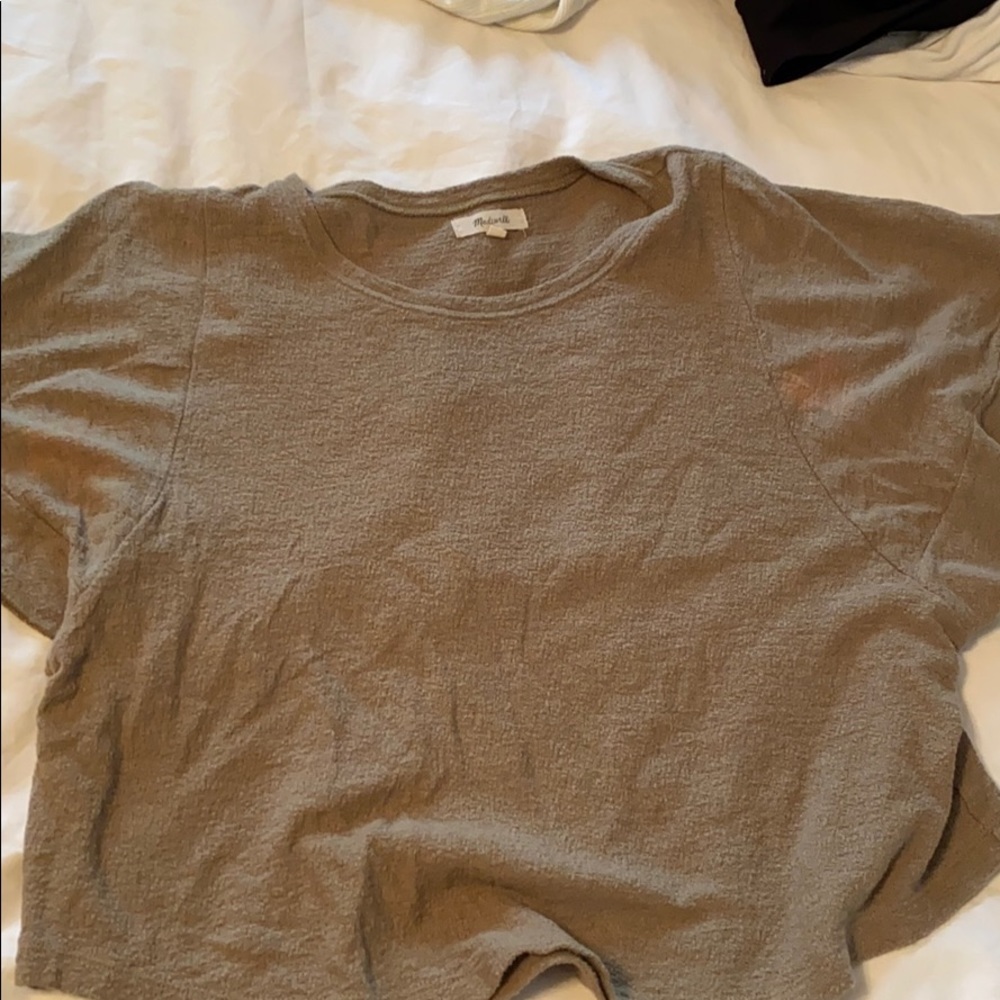 Madewell Green Flowy Short-Sleeved Sweater